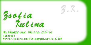 zsofia kulina business card